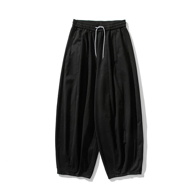 Buddha Stones Pantalon long décontracté d'automne en coton uni avec cordon de serrage et poches, coupe droite, avec poches - image 17