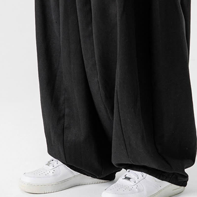 Buddha Stones Pantalon long décontracté d'automne en coton uni avec cordon de serrage et poches, coupe droite, avec poches - image 16
