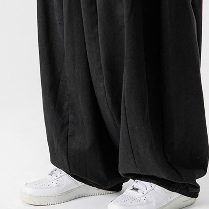 Buddha Stones Pantalon long décontracté d'automne en coton uni avec cordon de serrage et poches, coupe droite, avec poches - image 16