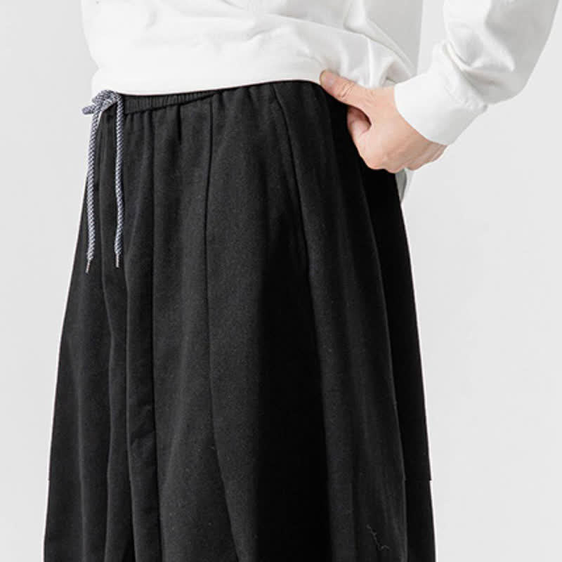 Buddha Stones Pantalon long décontracté d'automne en coton uni avec cordon de serrage et poches, coupe droite, avec poches - image 15