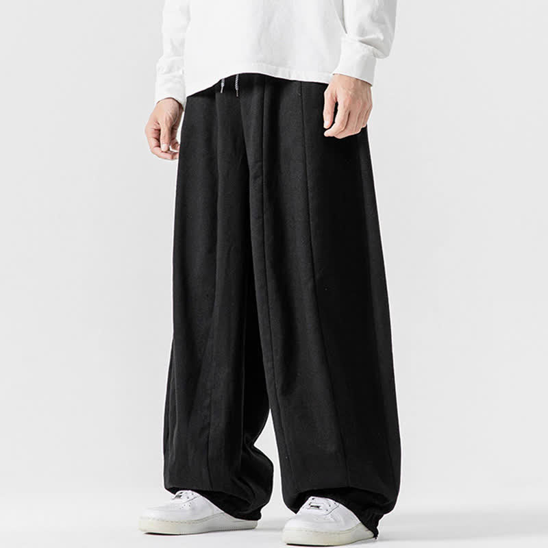 Buddha Stones Pantalon long décontracté d'automne en coton uni avec cordon de serrage et poches, coupe droite, avec poches - image 13