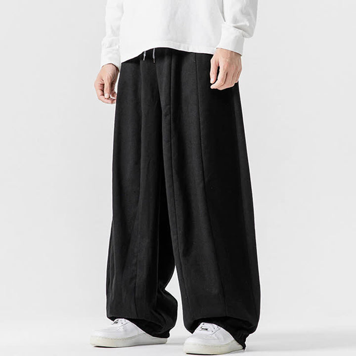 Buddha Stones Pantalon long décontracté d'automne en coton uni avec cordon de serrage et poches, coupe droite, avec poches - image 13