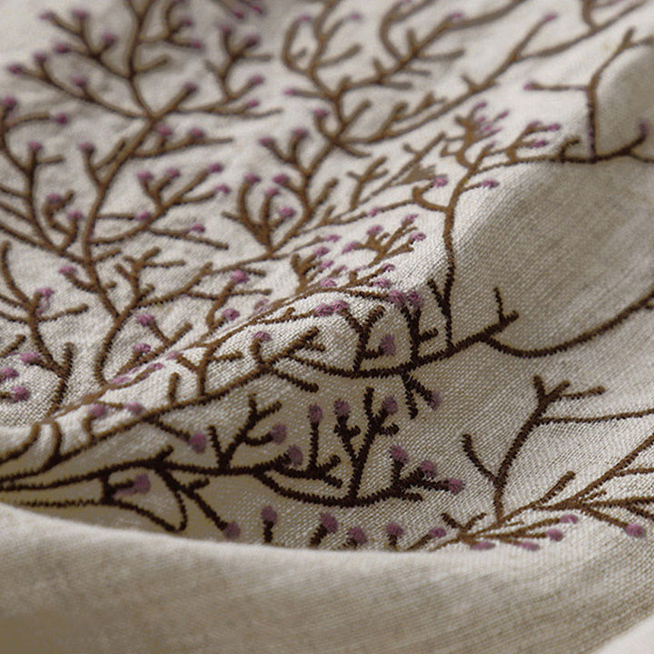 T-shirt à manches courtes et col rond pour femme, orné de broderies décontractées en forme d'arbre et de Buddha Stones - image 4