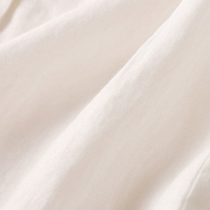 Chemise décontractée en coton et lin à col en V et manches trois-quarts pour femme avec motif Buddha Stones - image 14