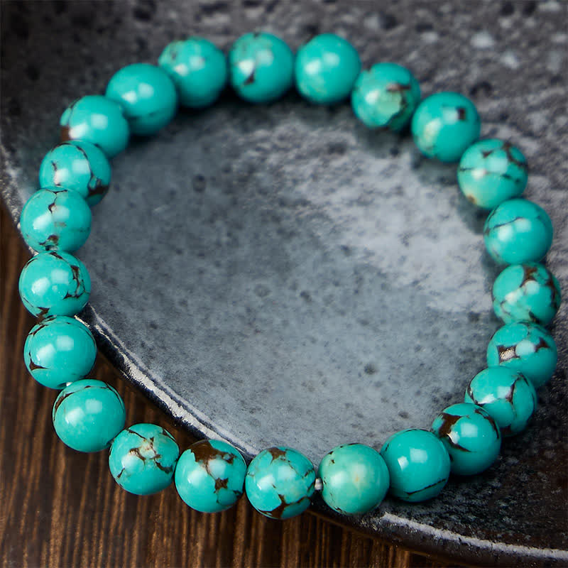 Buddha Stones Bracelet de protection en perles turquoise - image 1