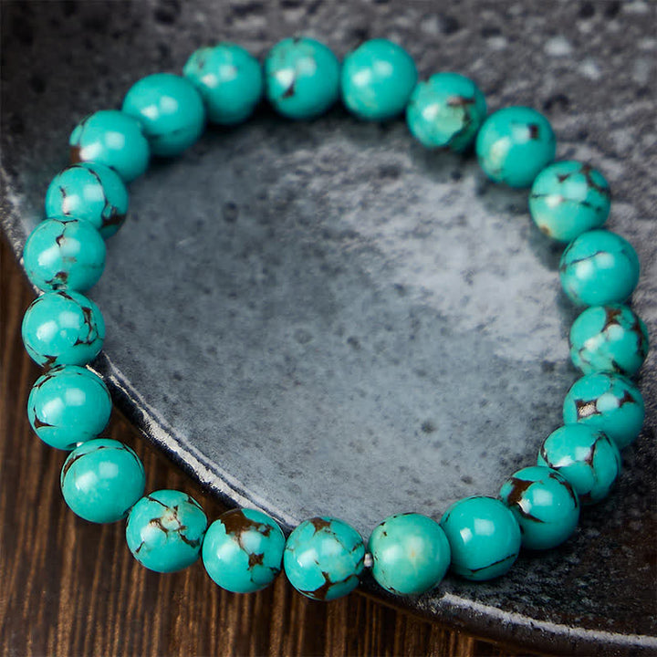 Buddha Stones Bracelet de protection en perles turquoise - image 1