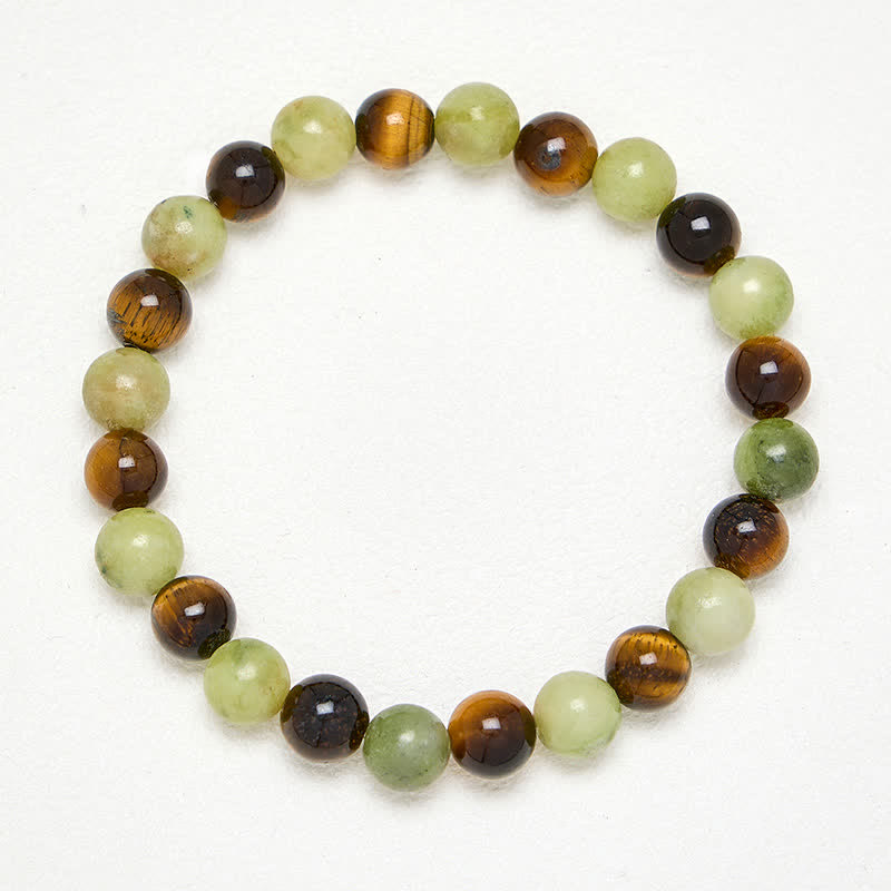 Buddha Stones Bracelet rond en perles de jade œil de tigre et force - image 3