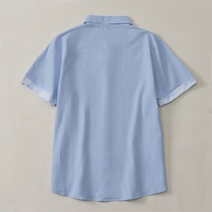 Buddha Stones Chemises à manches courtes pour hommes, style bohème décontracté, tie-dye, unies - image 10