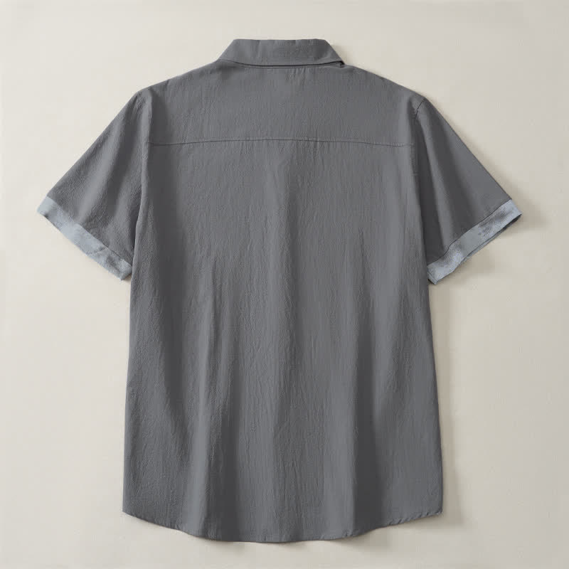 Buddha Stones Chemises à manches courtes pour hommes, style bohème décontracté, tie-dye, unies - image 18