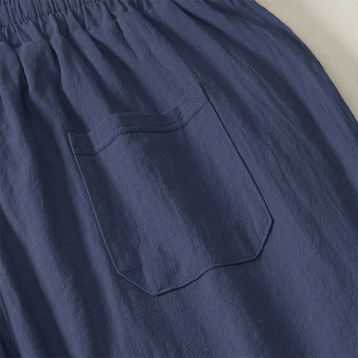 Buddha Stones Pantalon long uni décontracté d'automne avec cordon de serrage et poches, coupe droite, pour homme. - image 14
