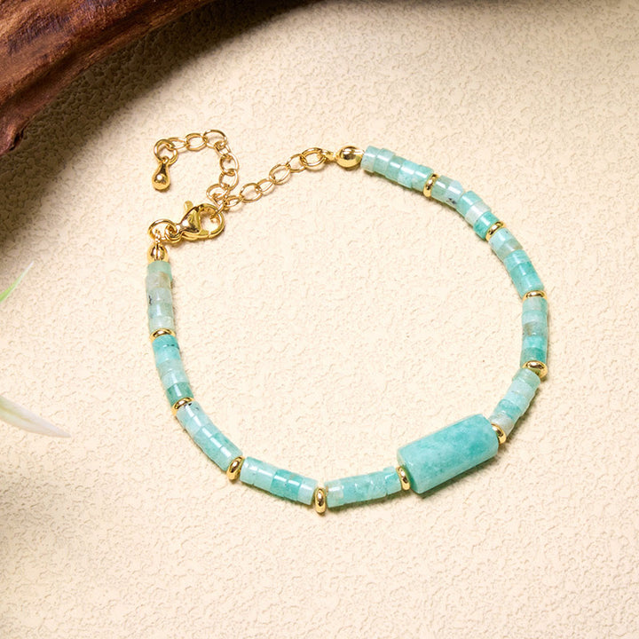 Buddha Stones Bracelet cylindrique à facettes en améthyste, amazonite, quartz fraise et sodalite Truth - image 5