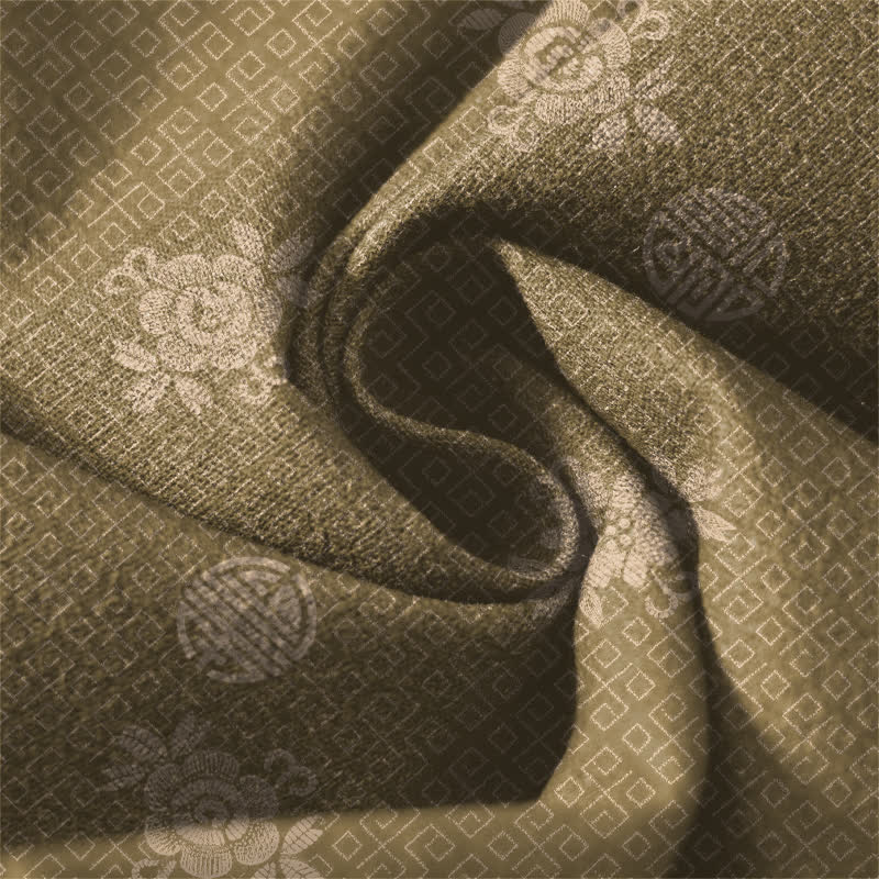 Buddha Stones Pantalon fuselé pour homme en pur coton, à cordon de serrage et poches, orné d'un motif floral médaillon. - image 6