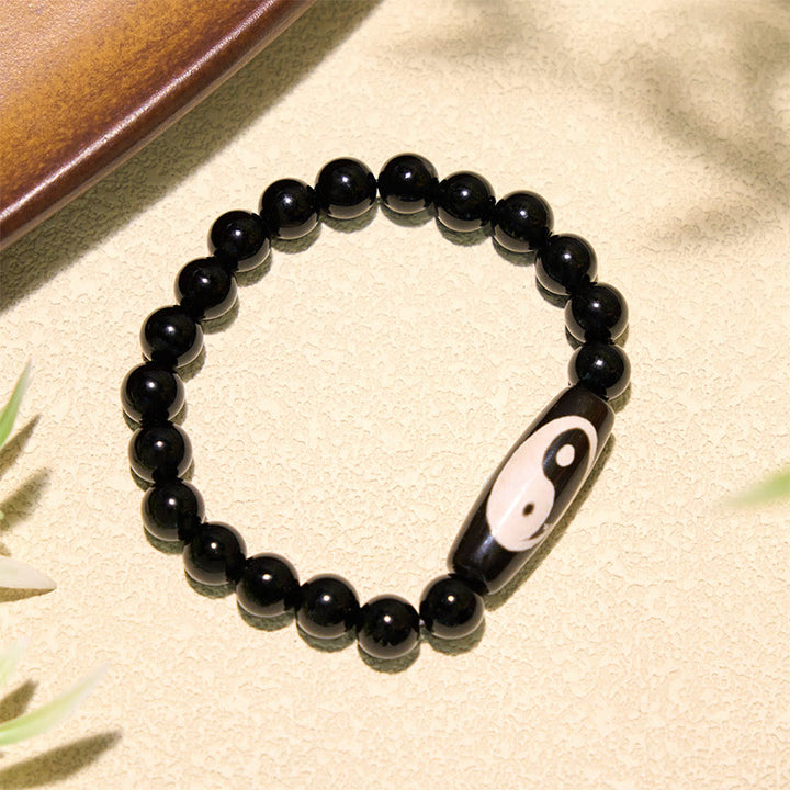 Buddha Stones Bracelet Yin Yang Harmonie en Onyx Noir - image 1