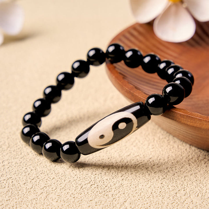 Buddha Stones Bracelet Yin Yang Harmonie en Onyx Noir - Yin Yang (Équilibre ♥ Harmonie) - image 0