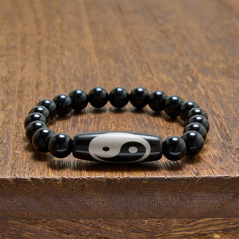 Buddha Stones Bracelet Yin Yang Harmonie en Onyx Noir - image 3