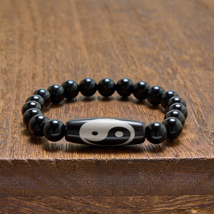 Buddha Stones Bracelet Yin Yang Harmonie en Onyx Noir - image 3