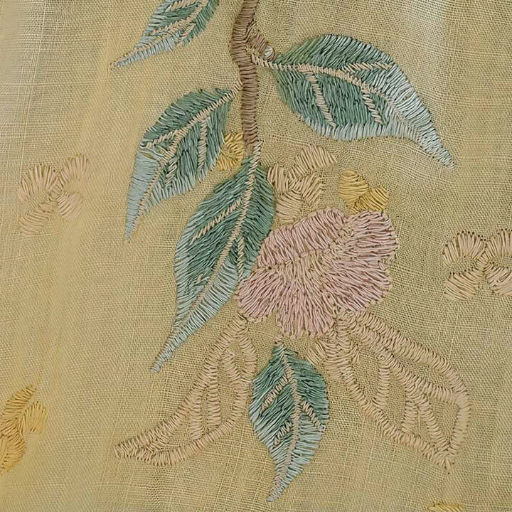 Buddha Stones Chemises à manches 3/4 pour femmes, style Tang, broderie florale vintage, style été - image 16