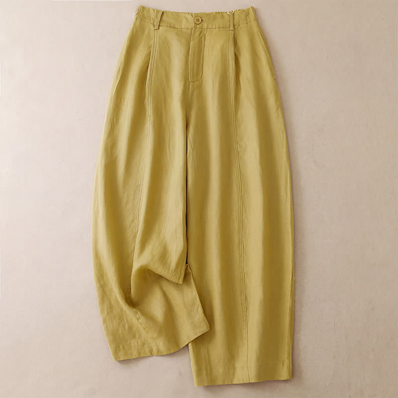 Buddha Stones Pantalon court à jambes larges et poches, style minimaliste décontracté printemps-été, couleur unie, fermeture éclair. - Kaki - US8-10, UK/AU12-14, EU40-42 (2XL) - image 0