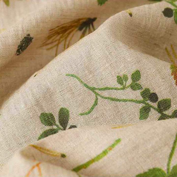Buddha Stones Pantalon sarouel court bohème décontracté printemps-été à cordon de serrage et imprimé floral à feuilles, avec poches - image 10