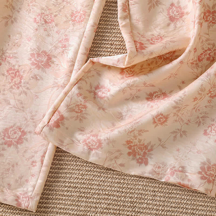 Buddha Stones Pantalon long rose à fleurs, style bohème décontracté, avec poches, idéal pour le printemps et l'été. - image 6