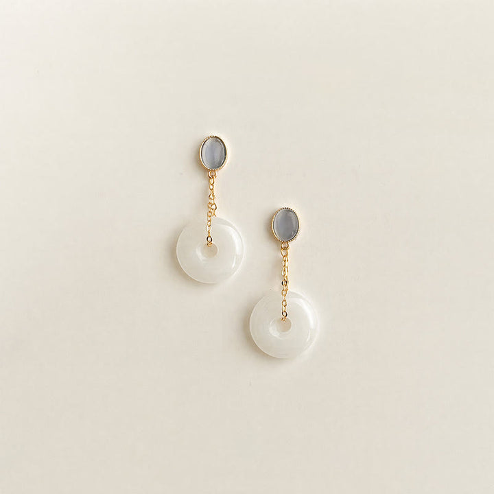 Buddha Stones Boucles d'oreilles pendantes Liuli Peace Buckle Tranquility - image 1