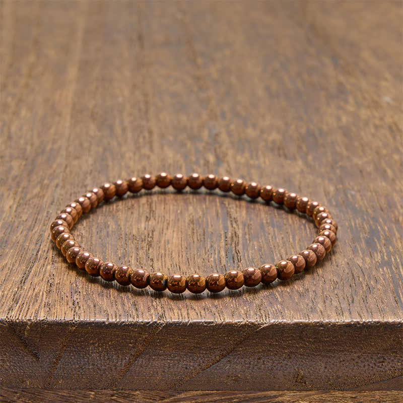 Buddha Stones Bracelet minimaliste à perles rondes en hématite (lot de 2) - image 9