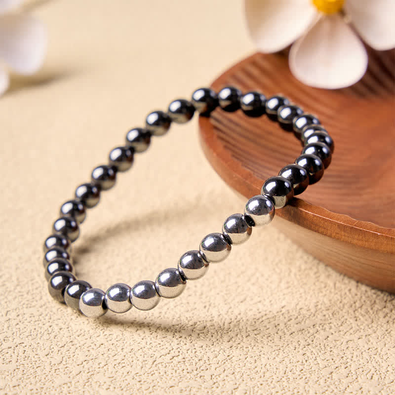 Buddha Stones Bracelet rond en perles d'hématite pour l'ancrage - image 1