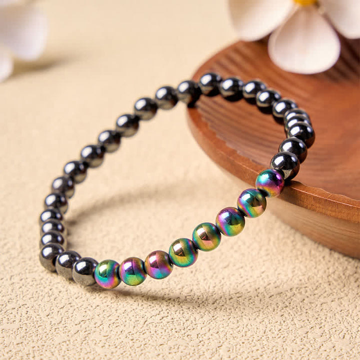 Buddha Stones Bracelet rond en perles d'hématite pour l'ancrage - image 8