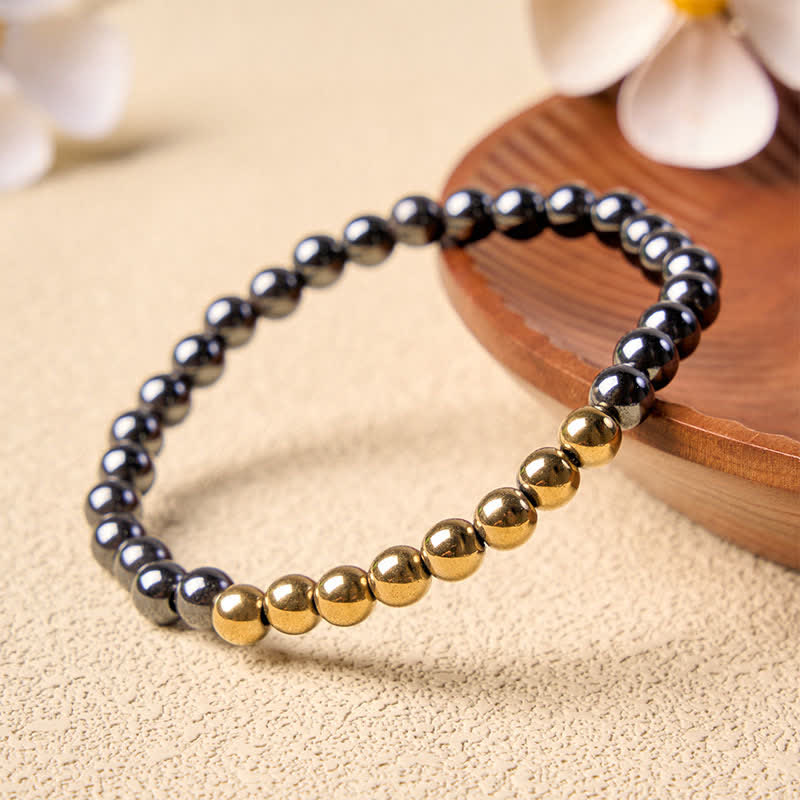 Buddha Stones Bracelet rond en perles d'hématite pour l'ancrage - image 12