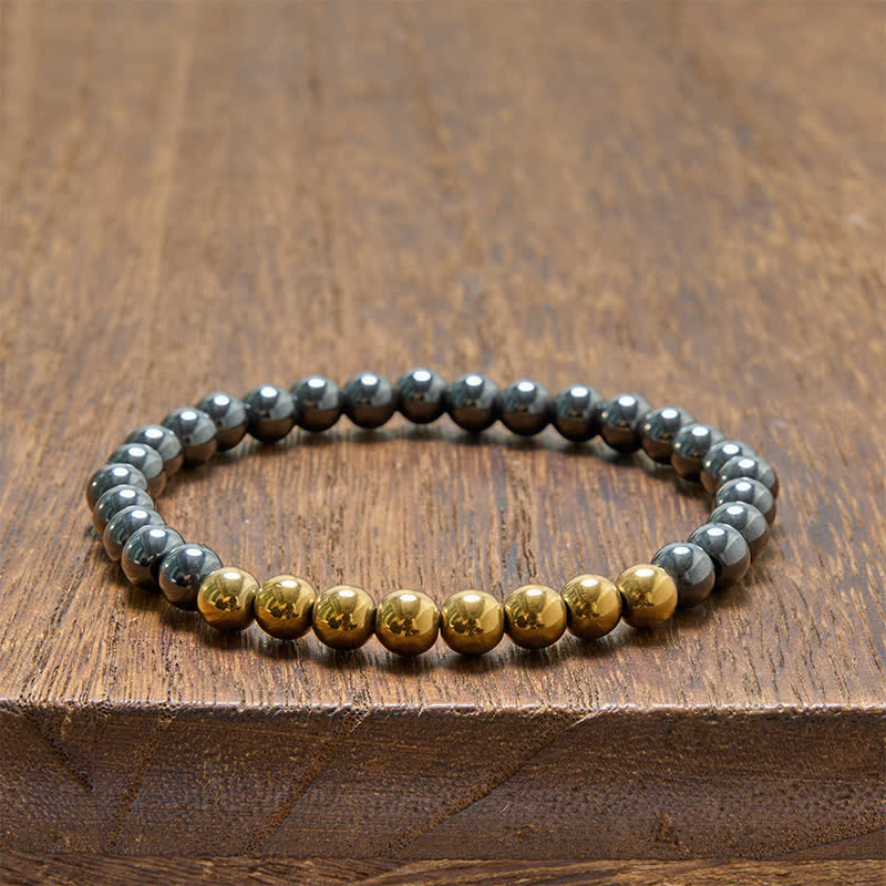 Buddha Stones Bracelet rond en perles d'hématite pour l'ancrage - image 14