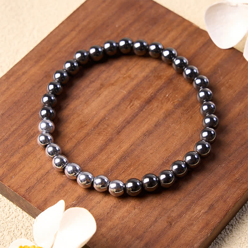 Buddha Stones Bracelet rond en perles d'hématite pour l'ancrage - image 2