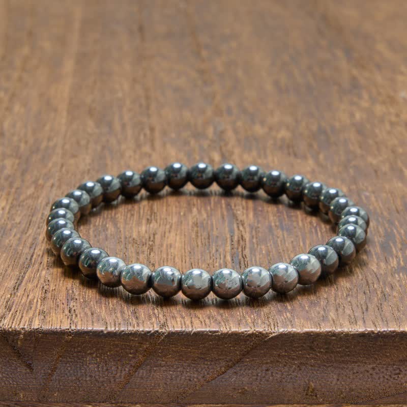 Buddha Stones Bracelet rond en perles d'hématite pour l'ancrage - image 3