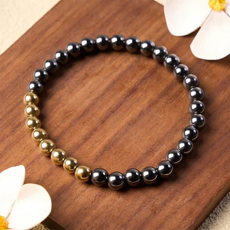 Buddha Stones Bracelet rond en perles d'hématite pour l'ancrage - image 13