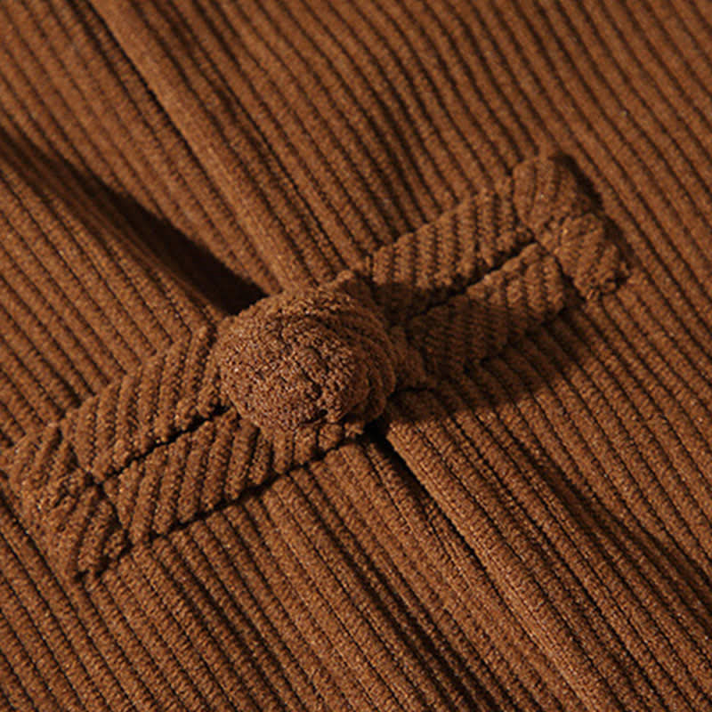 Buddha Stones Veste homme décontractée automne-hiver style Tang à boutons brandebourg en coton uni - image 12