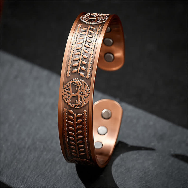 Buddha Stones Bracelet manchette gravé Arbre de Vie en cuivre rouge - image 3