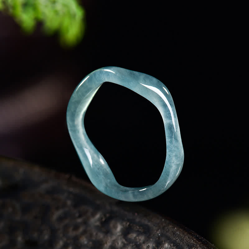 Buddha Stones Bague Jade Chance Irrégulière - image 1