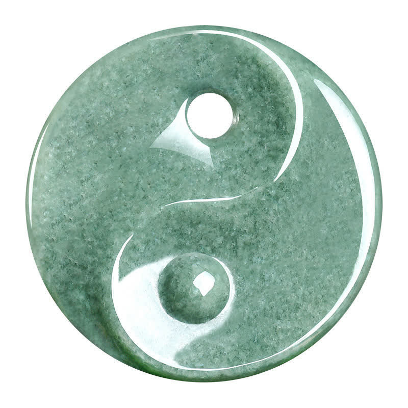 Buddha Stones Collier en cordon tressé Yin Yang et jade vert - image 10