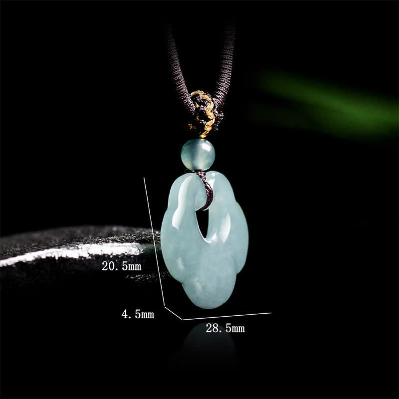 Buddha Stones Collier pendentif porte-bonheur en jade Ruyi Cloud, pendentif cadenas chinois, collier porte-bonheur - image 6