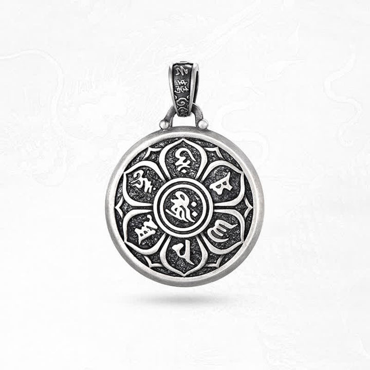 Buddha Stones Collier pendentif rond en cuivre tibétain Vajra croisé Om Mani Padme Hum Sagesse et ancrage - image 11