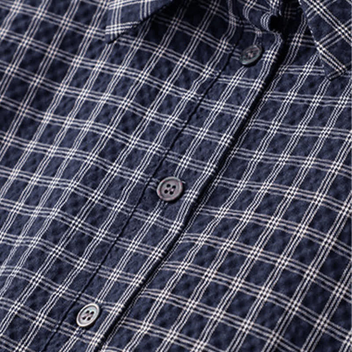 Buddha Stones Robe à carreaux vintage décontractée, boutonnée, manches longues et poches pour femme, idéale pour le printemps et l'automne. - image 4