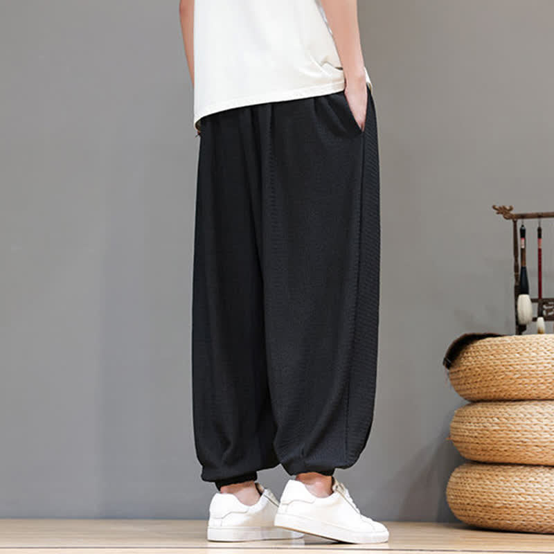 Buddha Stones Pantalon sarouel homme décontracté style bohème printemps automne cordon de serrage poche - image 21