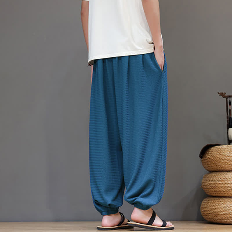 Buddha Stones Pantalon sarouel homme décontracté style bohème printemps automne cordon de serrage poche - image 13