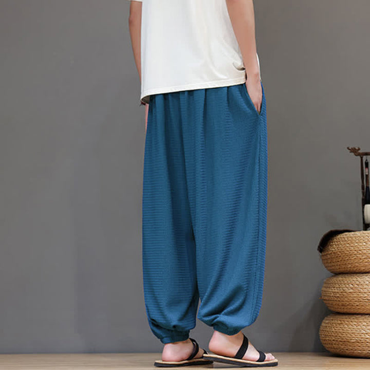 Buddha Stones Pantalon sarouel homme décontracté style bohème printemps automne cordon de serrage poche - image 13