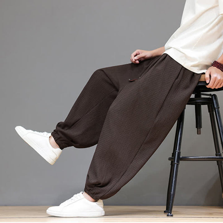 Buddha Stones Pantalon sarouel homme décontracté style bohème printemps automne cordon de serrage poche - image 7