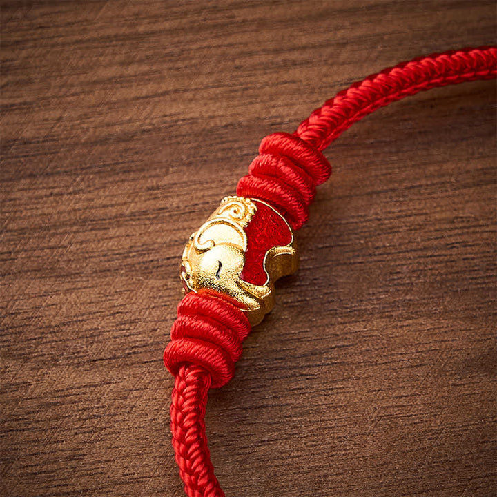 Buddha Stones Bracelet porte-bonheur et protecteur à éléphant rouge et ficelle rouge - image 13