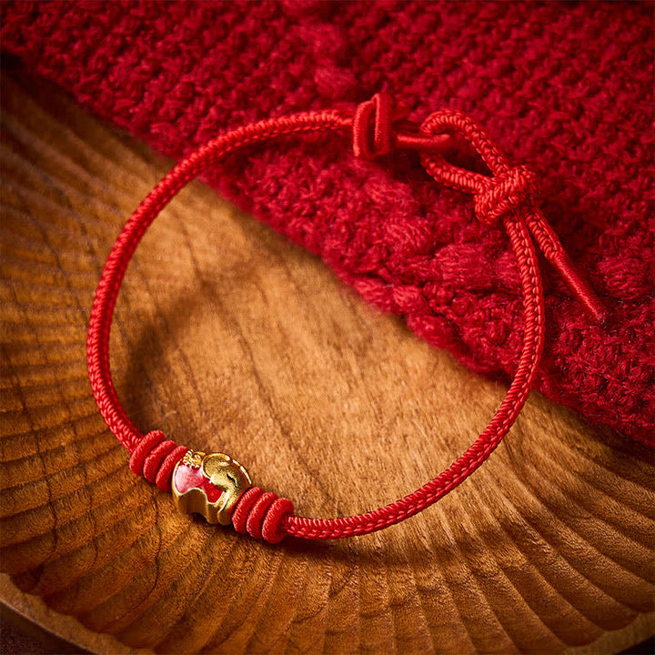 Buddha Stones Bracelet porte-bonheur et protecteur à éléphant rouge et ficelle rouge - image 11
