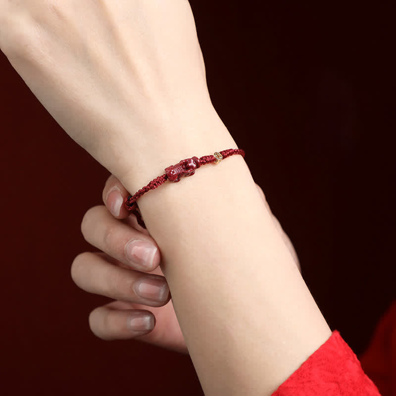 Buddha Stones Bracelet ajustable en argent sterling 925 avec pièce chinoise Pi Xiu en cinabre et cordon rouge. - image 10