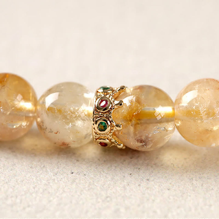 Buddha Stones Bracelet double tour en citrine Pi Xiu, symbole d'abondance et de richesse - image 17