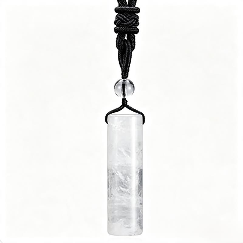 Buddha Stones Collier pendentif cylindrique de guérison en cristal de quartz rose, aventurine verte et améthyste, orné de divers cristaux. - Cristal blanc - image 14