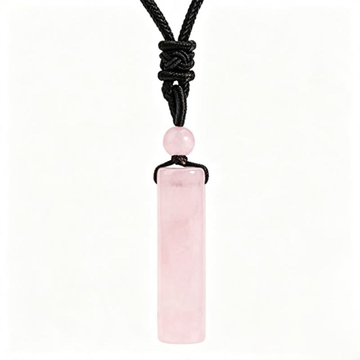 Buddha Stones Collier pendentif cylindrique de guérison en cristal de quartz rose, aventurine verte et améthyste, orné de divers cristaux. - Quartz rose - image 11